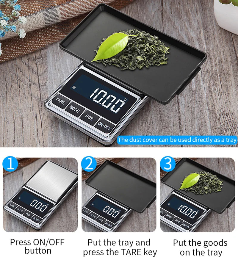 0.01g Precision Pocket Scale Digital Electronic Gold Jewelry Carat Diamond Balance Mini Mg Scales Portable Weighing