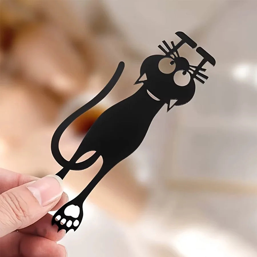 1/2/5/pcs of acrylic hollow bookmarks, creative hollow black kitten hanging bookmarks, are excellent gifts for avid readers