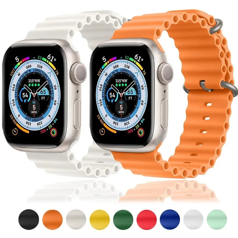 Silicone Band For Apple Watch strap 44mm 45mm 40mm 41mm 42-38mm 45 mm sport bracelet iwatch series 8 7 6 5 4 3 SE 9 Ultra 2 49mm