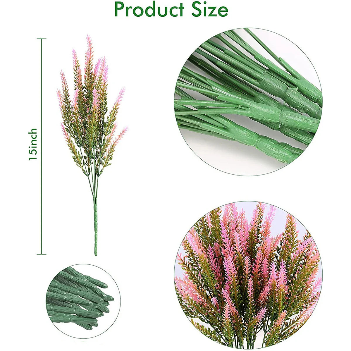 3/5/10pcs Artificial Flowers Flocked Plastic Lavender Bundle Fake Plants Wedding Bridle Bouquet Indoor Outdoor Home Kitchen
