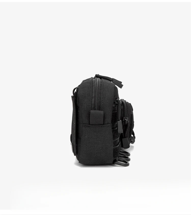 Tactical Molle Horizontal Admin Pouch with Front Drawstring Pocket EMT Pouch EDC Utility Orgaznier Bag Hunting Fanny Pack