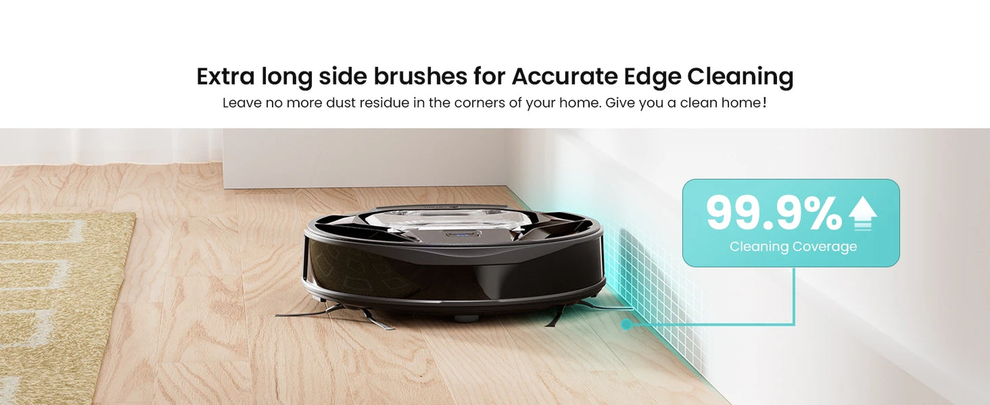 Lefant M320 Robot Vacuum Cleaner, Carpet Detection, 6,000 Pa Suction, Low Noise,  210 Mins Runtime, Self-Charging, Ideal for Har