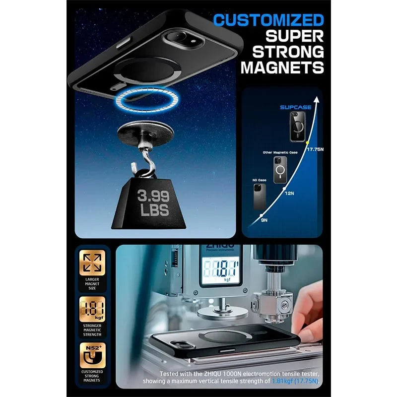 SUPCASE For iPhone 16E For iPhone 17E Case 6.1" UB Mag Slim Shockproof Protective Magnetic Phone Case Compatible with MagSafe
