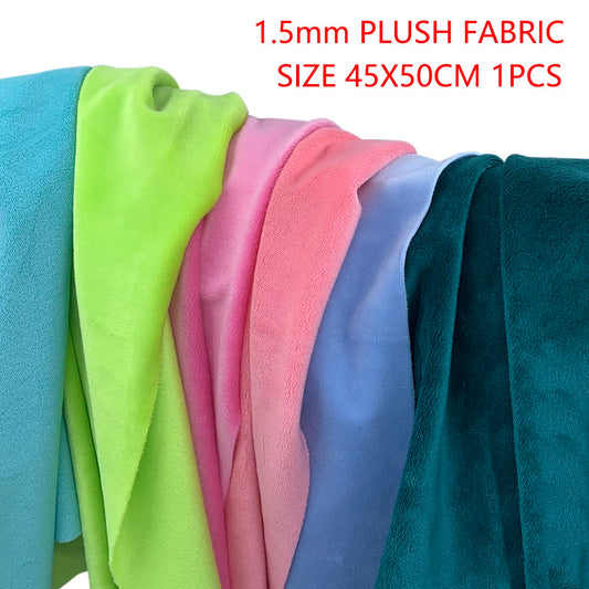1.5mm Super Soft Short Plush Fabric Thick Crystal Super Soft Flannel Plush Toy Handmade Diy Fabric 45x50cm