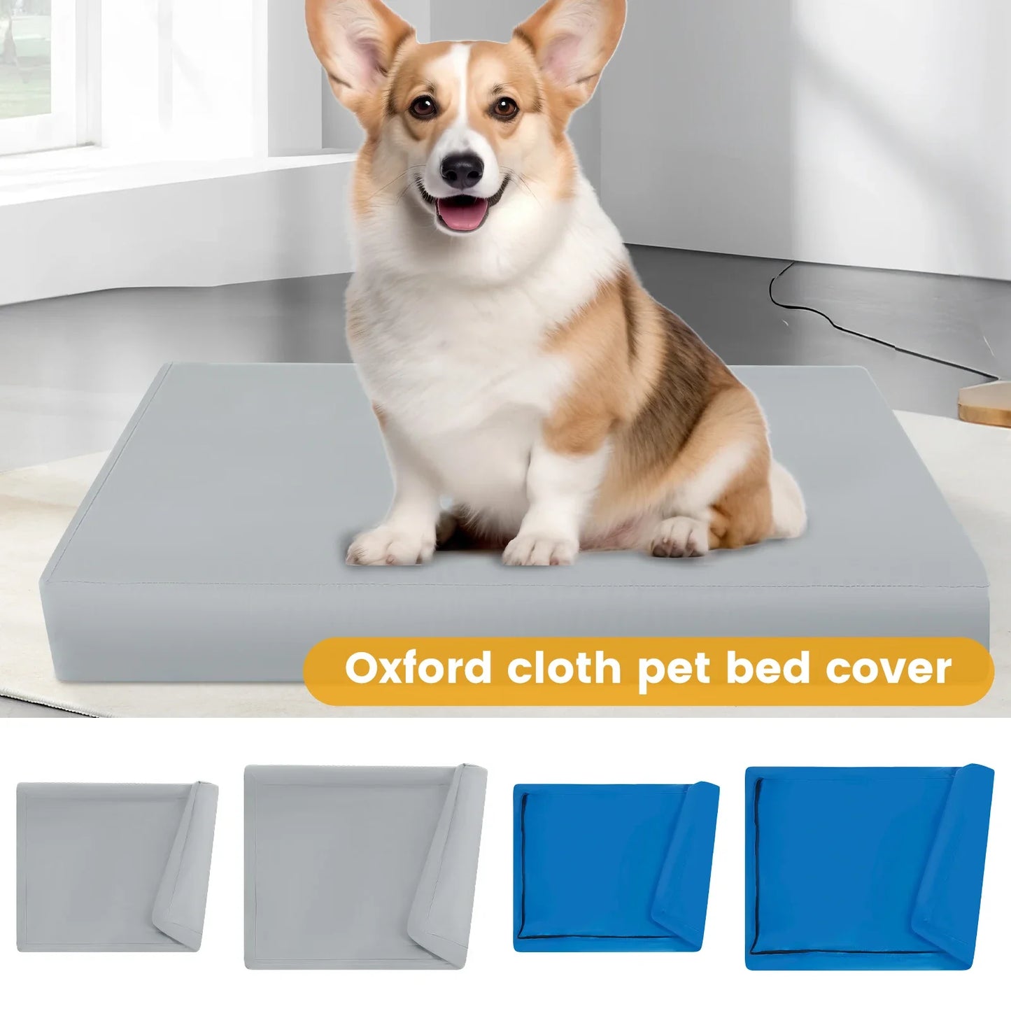 Dog Bed Cover Oxford Cloth Waterproof Dog Bed Protector Cover With Zipper Removable Dog Bed Liner Easy to Wash Pet Supplies S/M