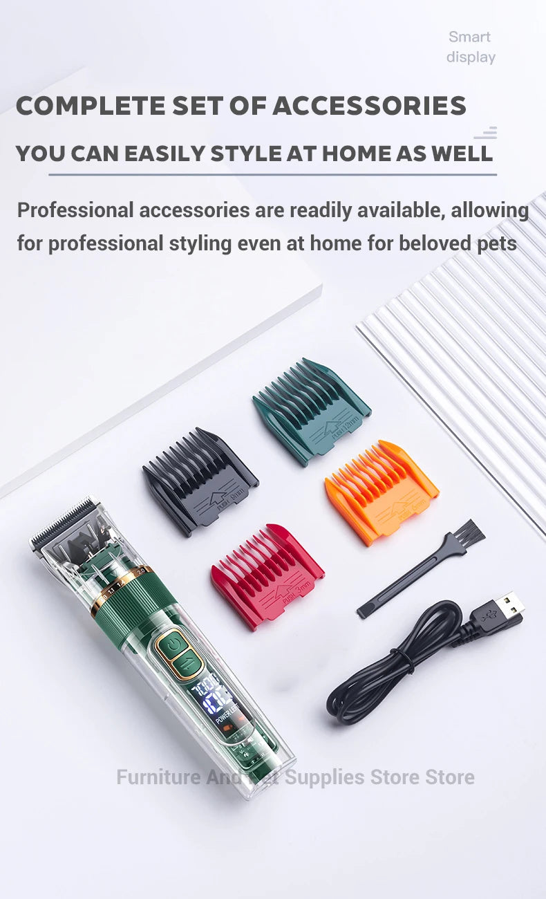Cat Dog Hair Clipper Electrical Professional Hair Clipper for Pets Silent Hair Cutter USB Rechargeable Pet Grooming Clipper Set