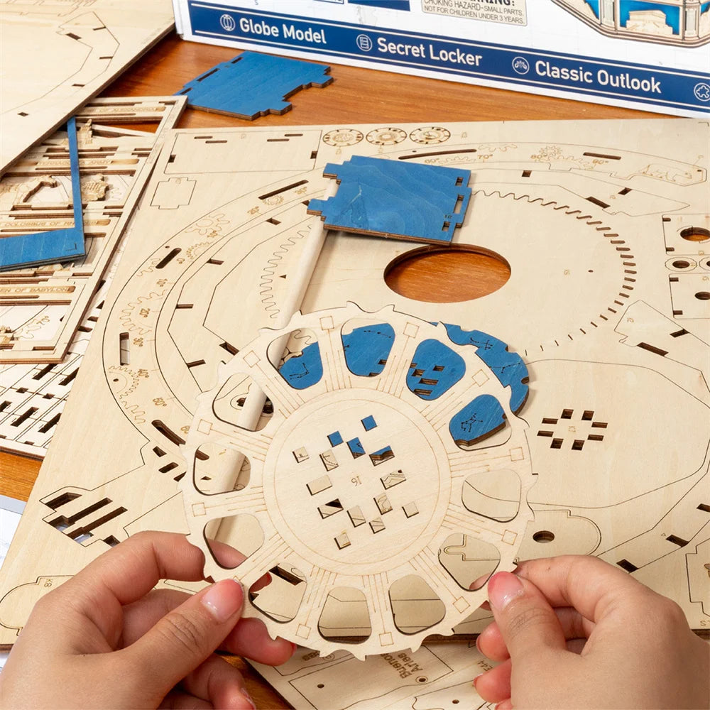 ROKR Curious Discovery Series 3D Wooden Puzzle Games Assembly Telescope Orrery Model Buliding Kits Toys Gift ST