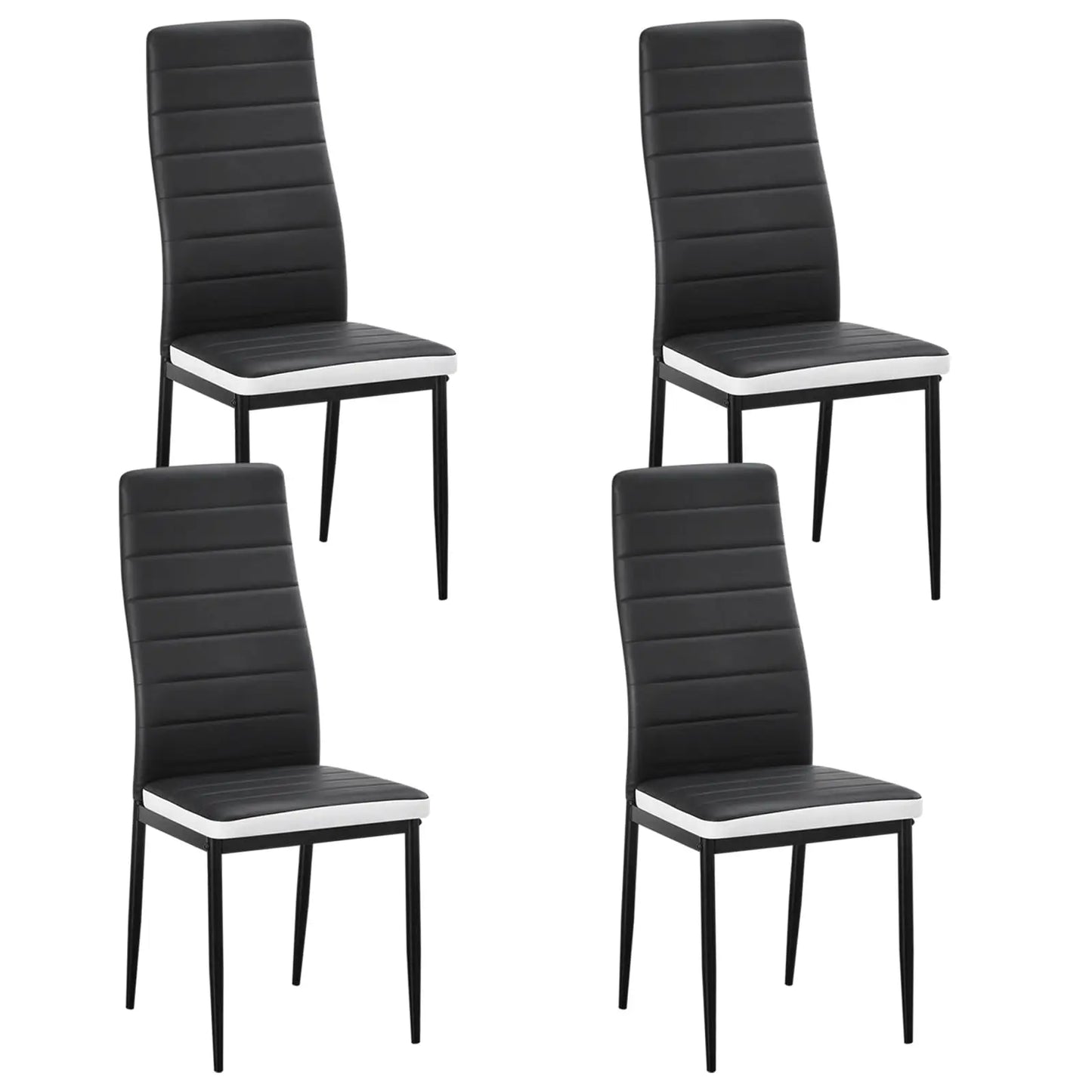 Modern Dining Chairs, Kitchen Chair Leather with Metal Legs and Foot Pads,Thick Padded Seats,Backrest Set