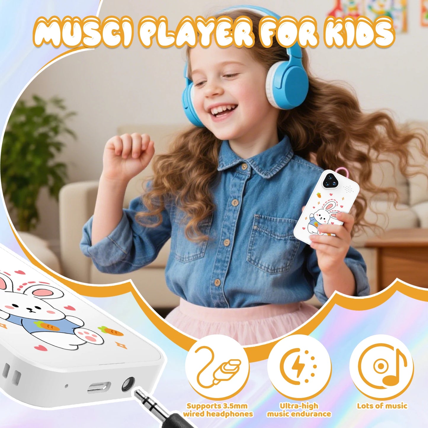 Kids Smart Phone Toy with Dual Camera Educational Games Music Player Safe Mode Best Birthday Gift HD 1080P Kids Camera Toys