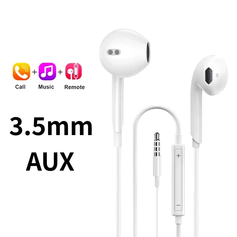 Type C 3.5mm Wired Earphones For in-ear Redmi Note Xiaomi 17 15 14 13 12 11 Pro Headphones Headset Samsung Huawei Phone Tablet