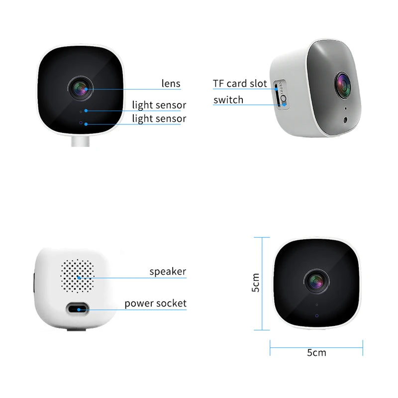 3MP Resolution Window Mini Camera Full-Color Night Vision ThroughWindow Camera Replaces Outdoor Cameras 2.4/5GHz WiFi Camera