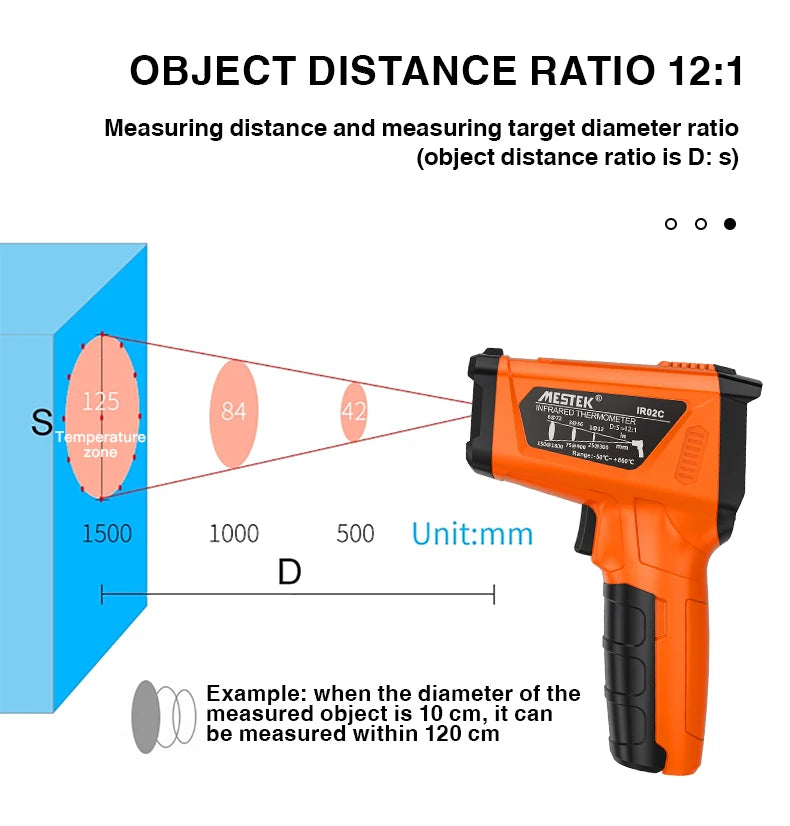 Digital Infrared Thermometer Non-contact Pyrometer Laser Temperature Meter Imager Hygrometer IR Termometro Color LCD Light Alarm