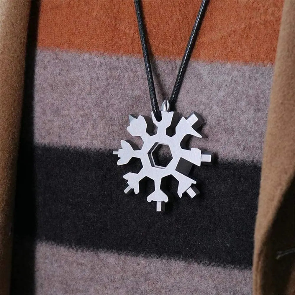 18-in-1 Stainless Steel Snowflakes Multi-tool Herramienta 18 En 1 Multifunctional Tool Copo De Nieve Llave Multiusos