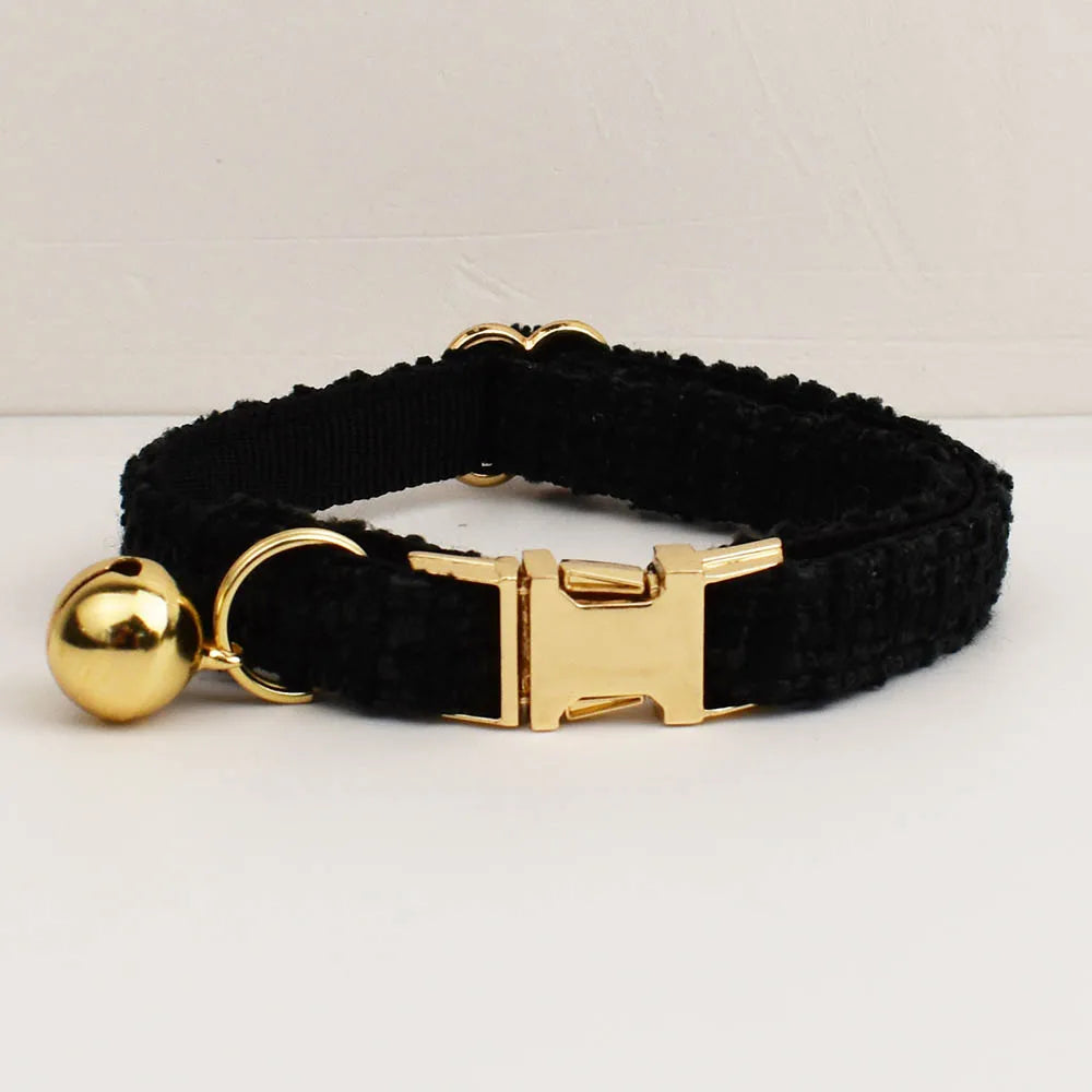 Personalized Metal Hardware Cat Collar And Leash Set with Bell Engraving ID Tag for Kittens Pet Accessories
