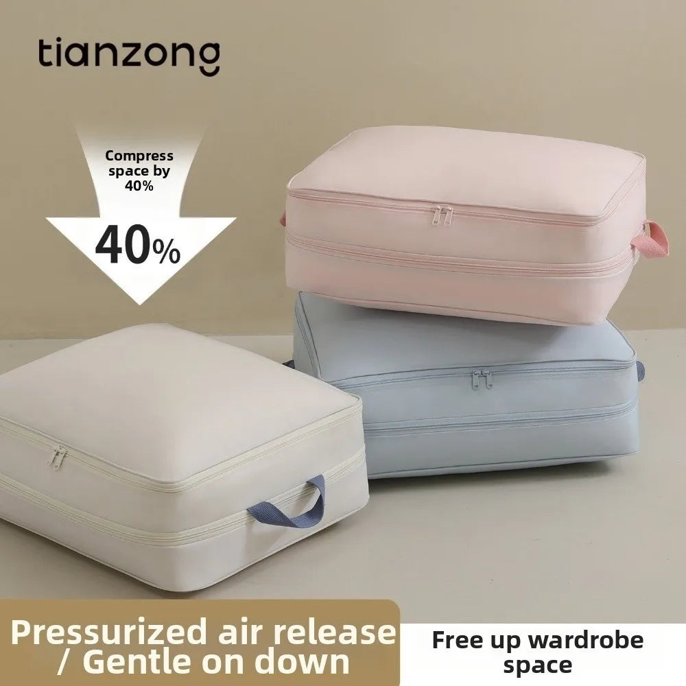 Large Capacity Compression Storage Bags Compression Function Durable Clothes Organizer Reusable Moving Packing Bag For Quilt
