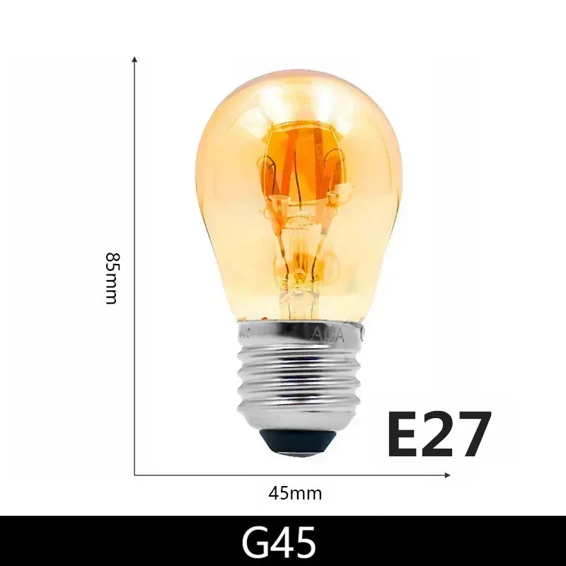 1-10pcs E27 E14 Retro Edison LED Filament Bulb AC 220V Spiral Light C35 G45 A60 ST64 G80 G95 G125 Glass Bulb Retro Candle Lamp