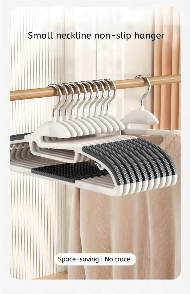 10Pcs Black/Orange/Grey Multifunctional Wet and Dry Household Hanger Suitable for Hanging Clothes Bedroom Wardrobe Anti-Slip