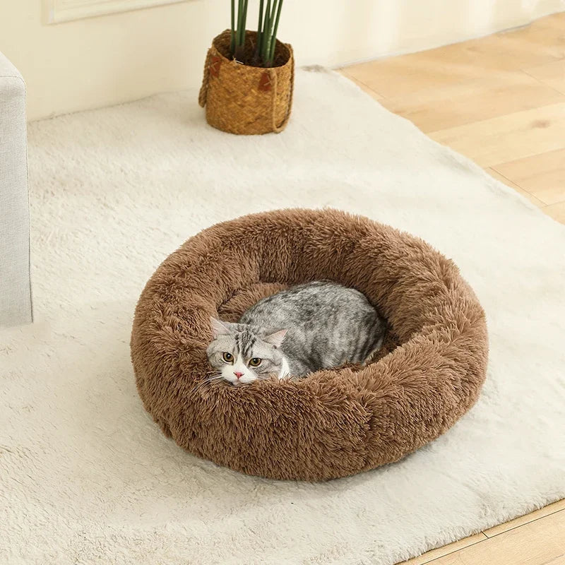 Soft Long Plush Dog Bed House – Cozy Pet Basket, Cushion, Cat Mat, Best for Dogs & Cats