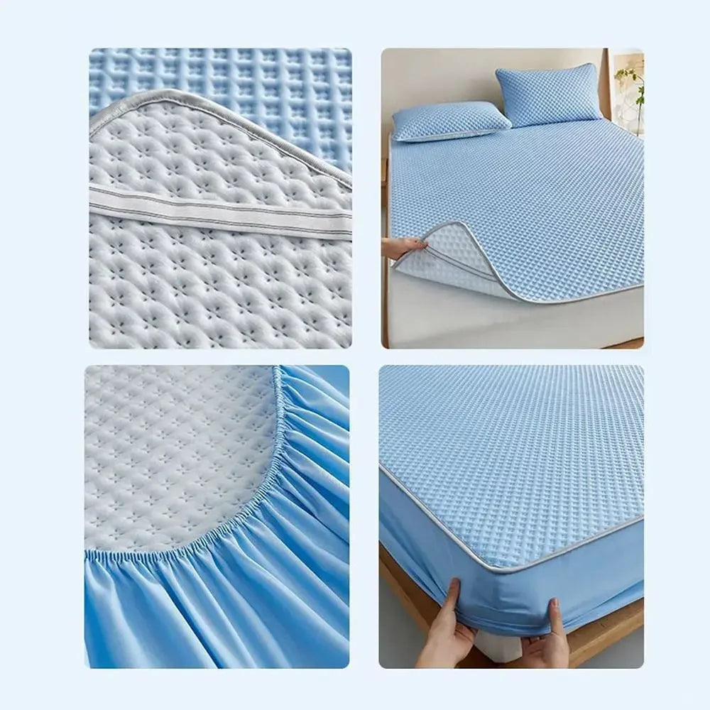 Breathable Cooling Mattress Comfortable Washable Ice Silk Bed Mat Pad Soft Skin-friendly Summer Sleeping Mat Household