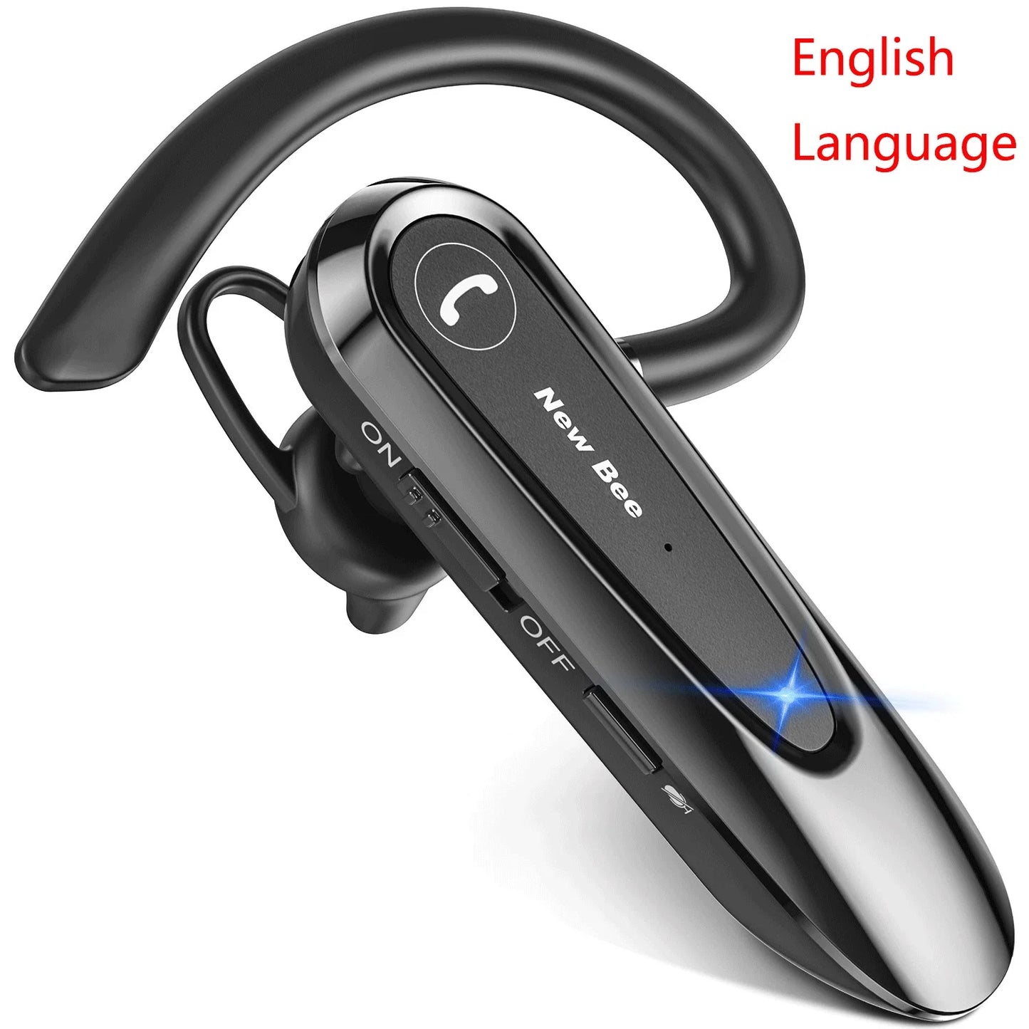 New Bee B45 Bluetooth Headset Wireless Earpiece for Driving Earphone with Dual Mic Earbuds CVC8.0 Noise Reduction Headphones