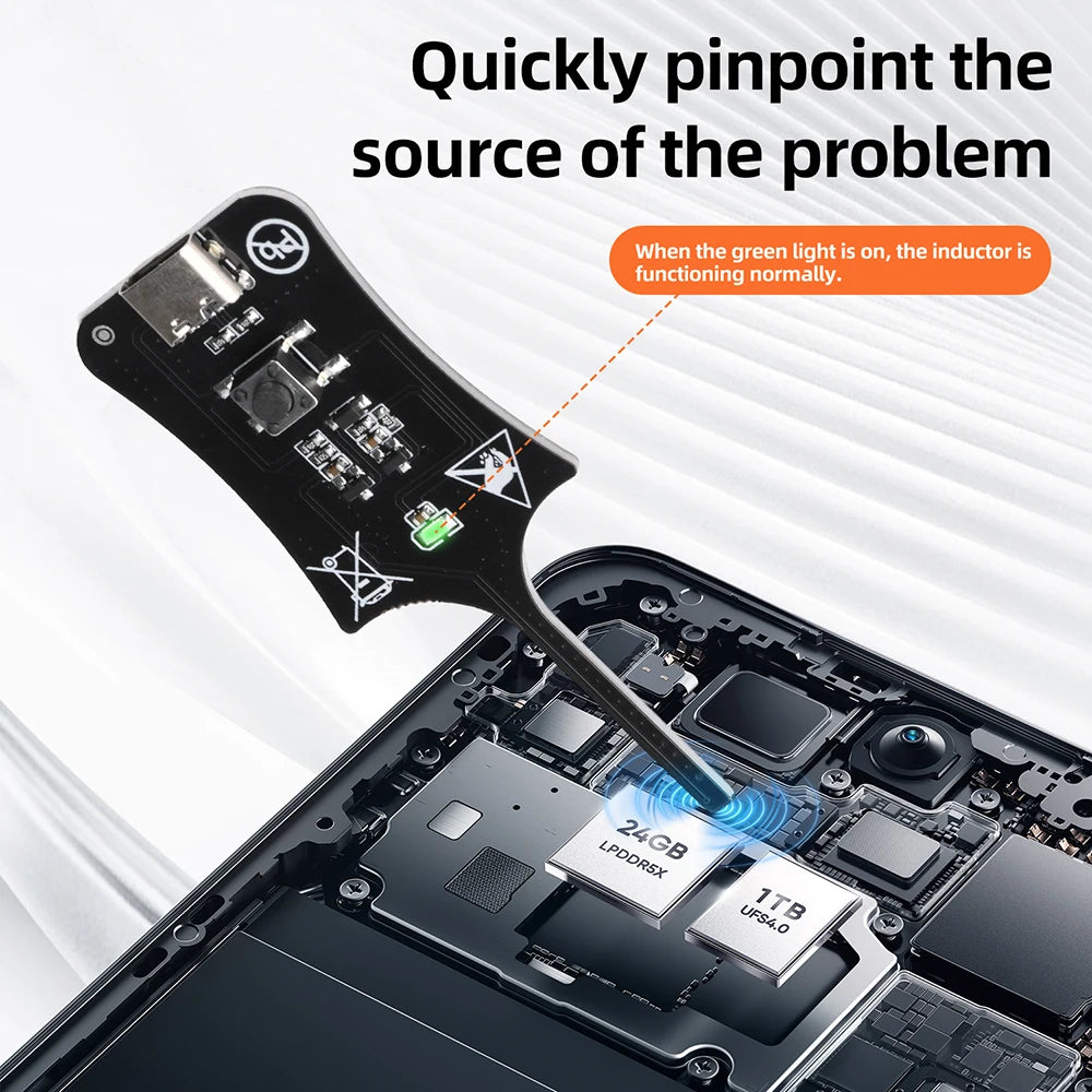 Type-C Inductance Tester Electromagnetic Non-Contact Fault Detection for Phones PCB Motherboard Repair Diagnostics Tool