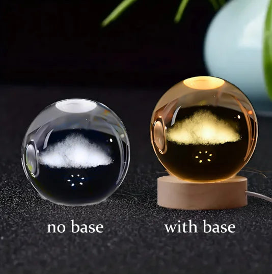 6cm 3D Crystal Ball Crystal Planet Night Light Laser Engraved Solar System Globe Astronomy Birthday Gift Home Desktop Decoration