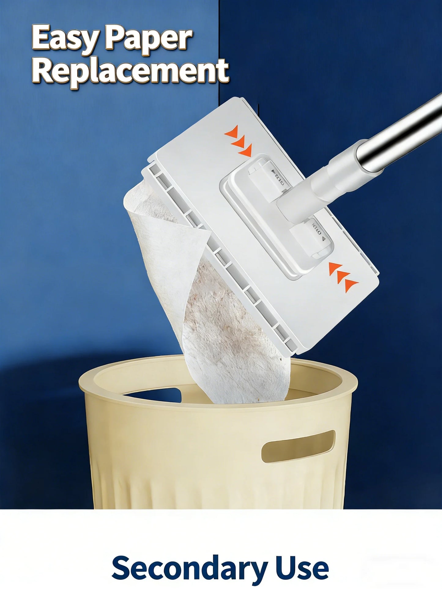 Reusable Dust Mop for Floor Cleaning Automatic Clamping Mop Clamp 100cm Wiper Floor Household Cleaning Cloths for Dust Removal