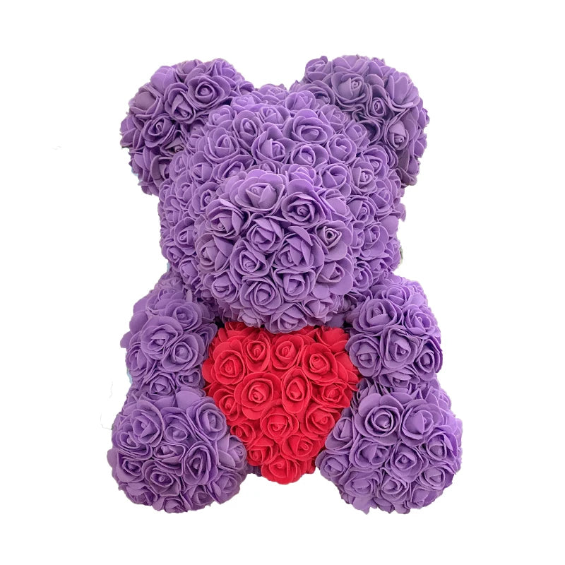 Girlfriend Gifts 25cm/40cm Soap Foam Bear Rose Teddy Rose Bear Artificial Flowers Wedding Birthday Valentines Gift for Women