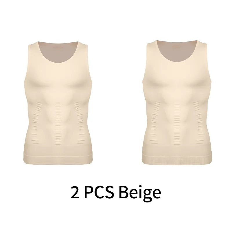 Mens Slimming Body Shaper Vest Shirt Abs Abdomen Slim Gym Workout Tummy Control Compression Tank Top Sleeveless Shapewear