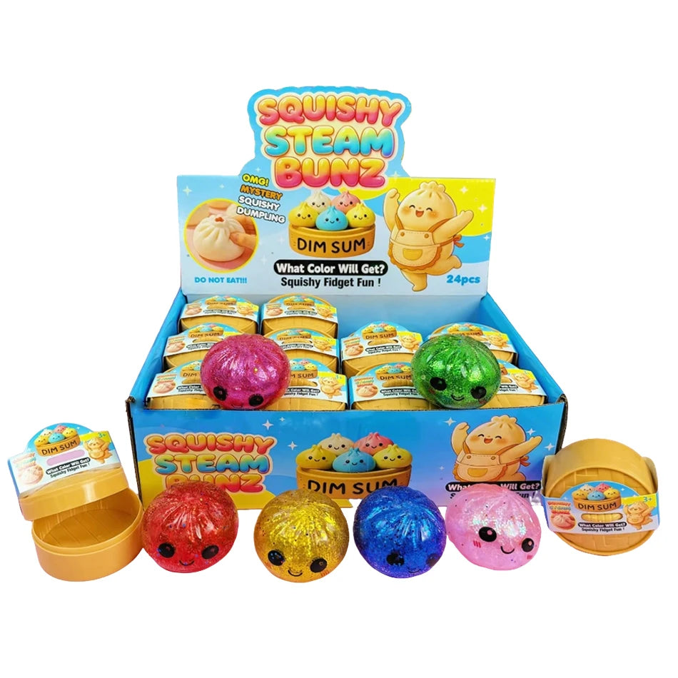 Mini Glitter Dumpling Squishy ULTRA RARE Gold Glitter Hidden Edition Dumpling Sensory Steamer Soft Dough Ball for Stress Relief