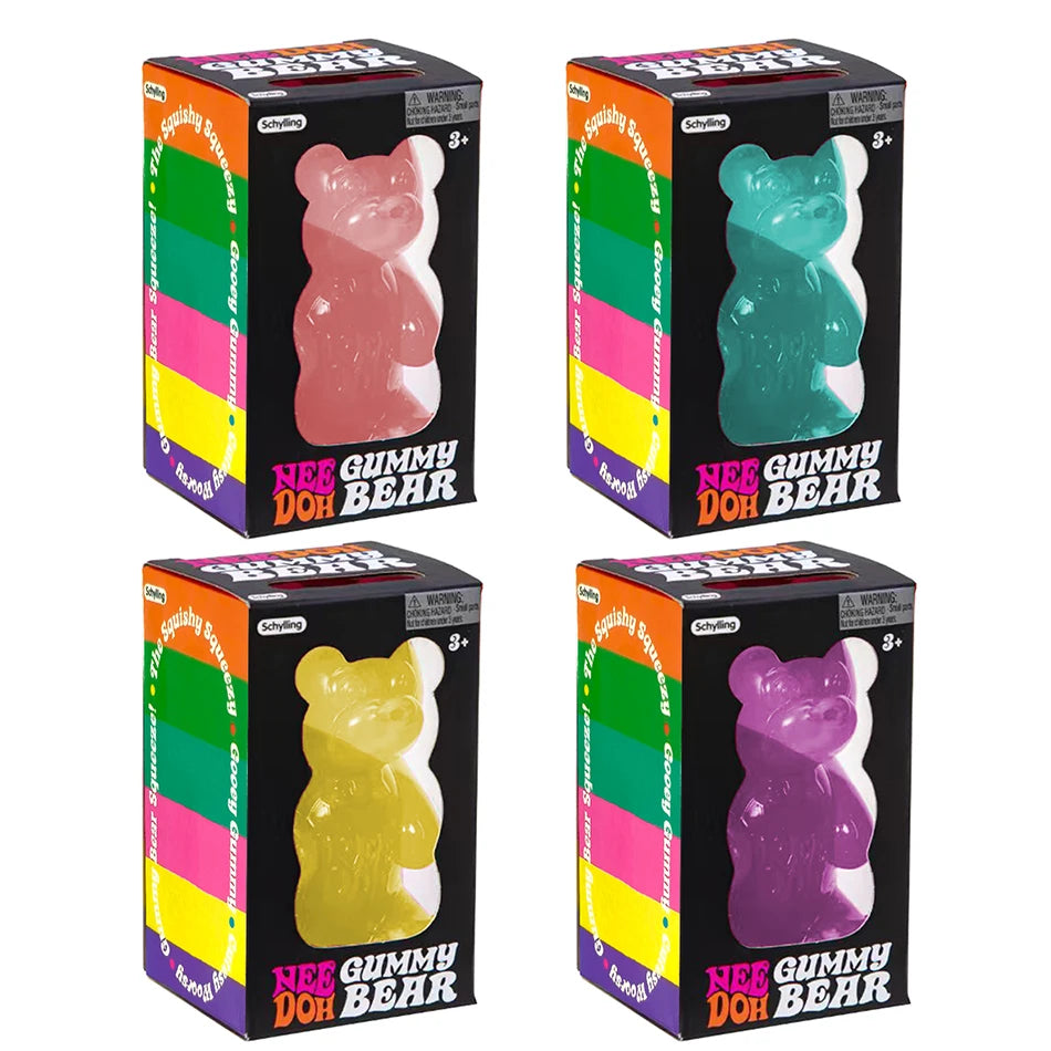 NeeDoh Gummy Bear Squishy Toy Soft Stress Relief Sensory Fidget Squeeze Toy for Kids & Adults Non-Toxic Anxiety Relief Desk Toy