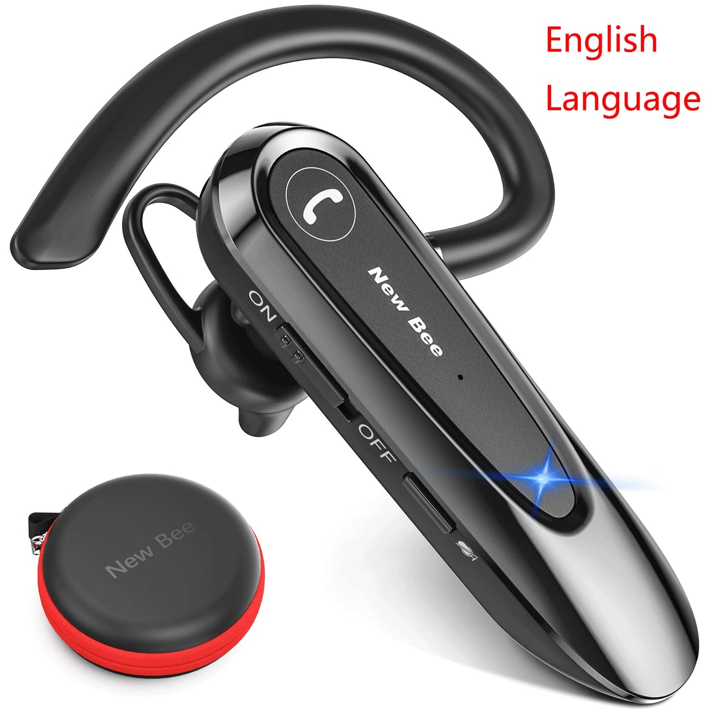 New Bee B45 Bluetooth Headset Wireless Earpiece for Driving Earphone with Dual Mic Earbuds CVC8.0 Noise Reduction Headphones
