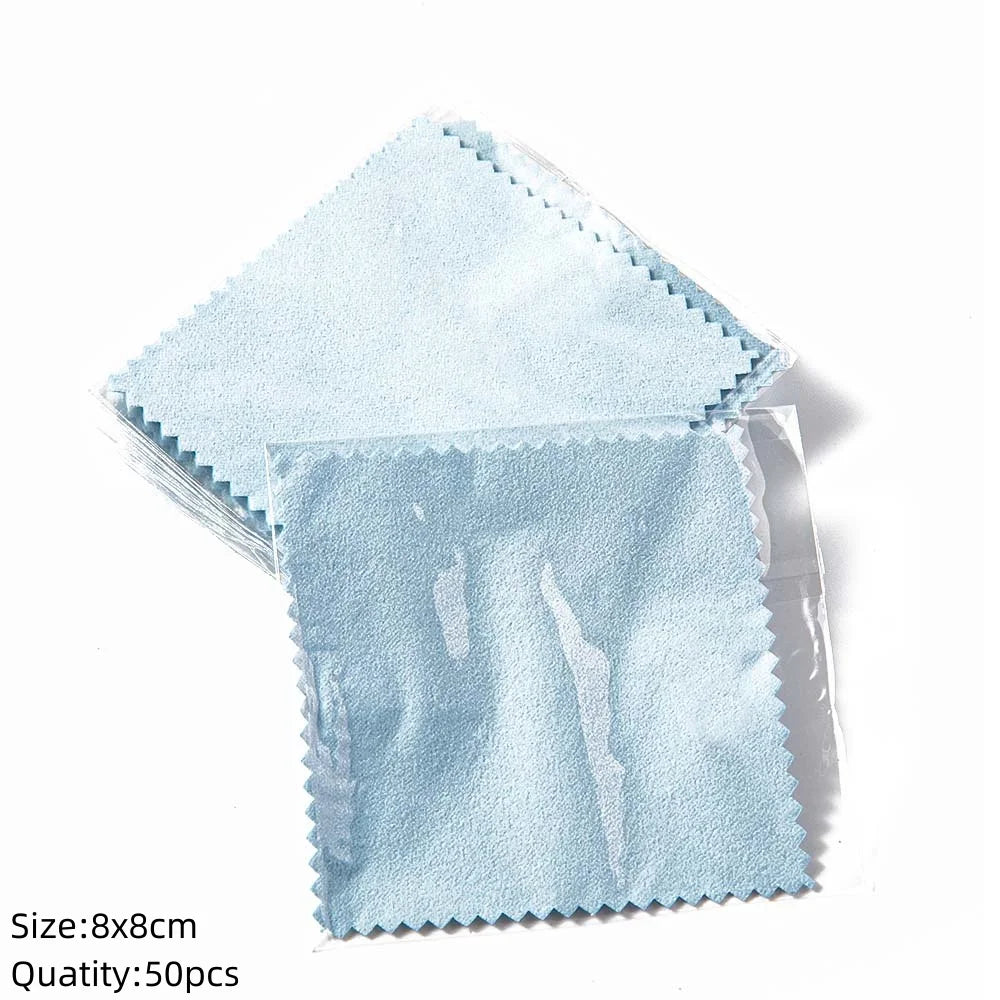 10/50pc Silver Polish Cleaner Cloth Soft Clean Napkins Wipes for Silverware Gold Jewelry Tool Equipment Making Supplies Handmade