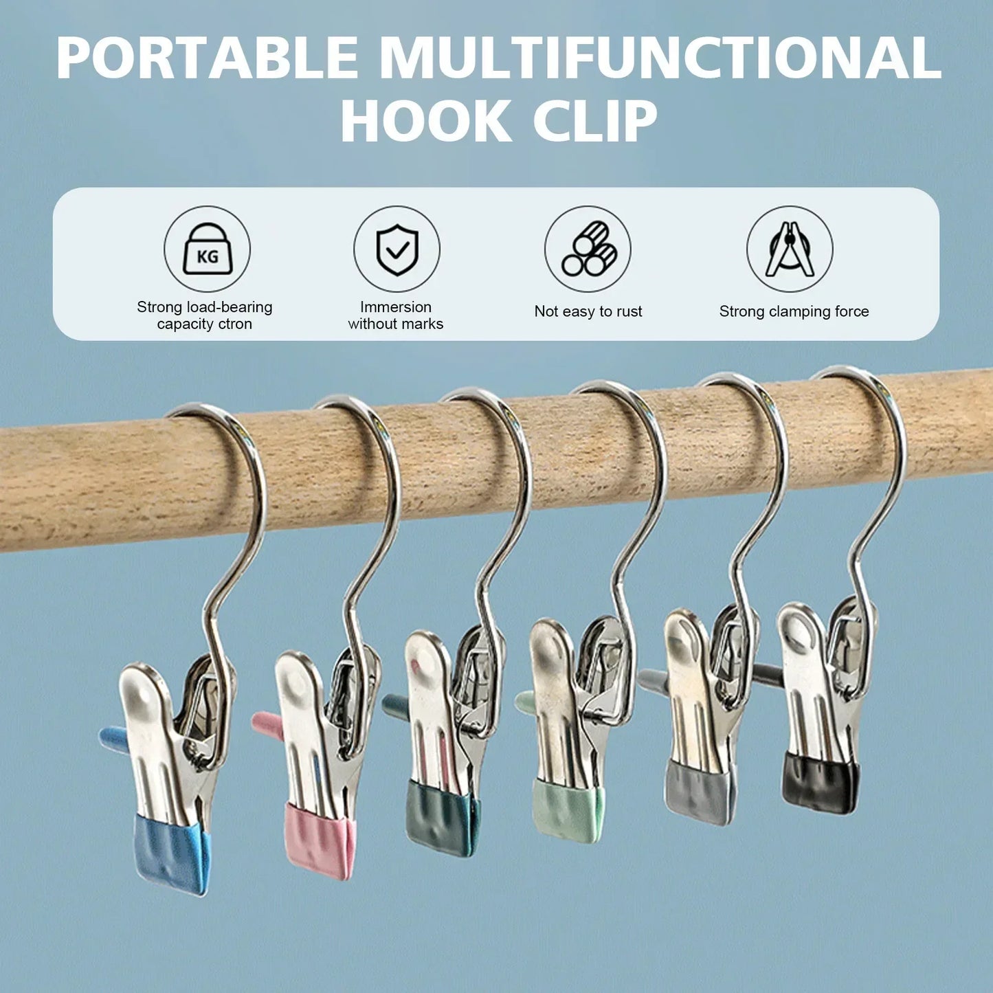 Stainless Steel Clothespins Room Organizer 5 - 30pcs Clothes Organizer Extendable Clothes Racks Home. Laundry Hook Clothing