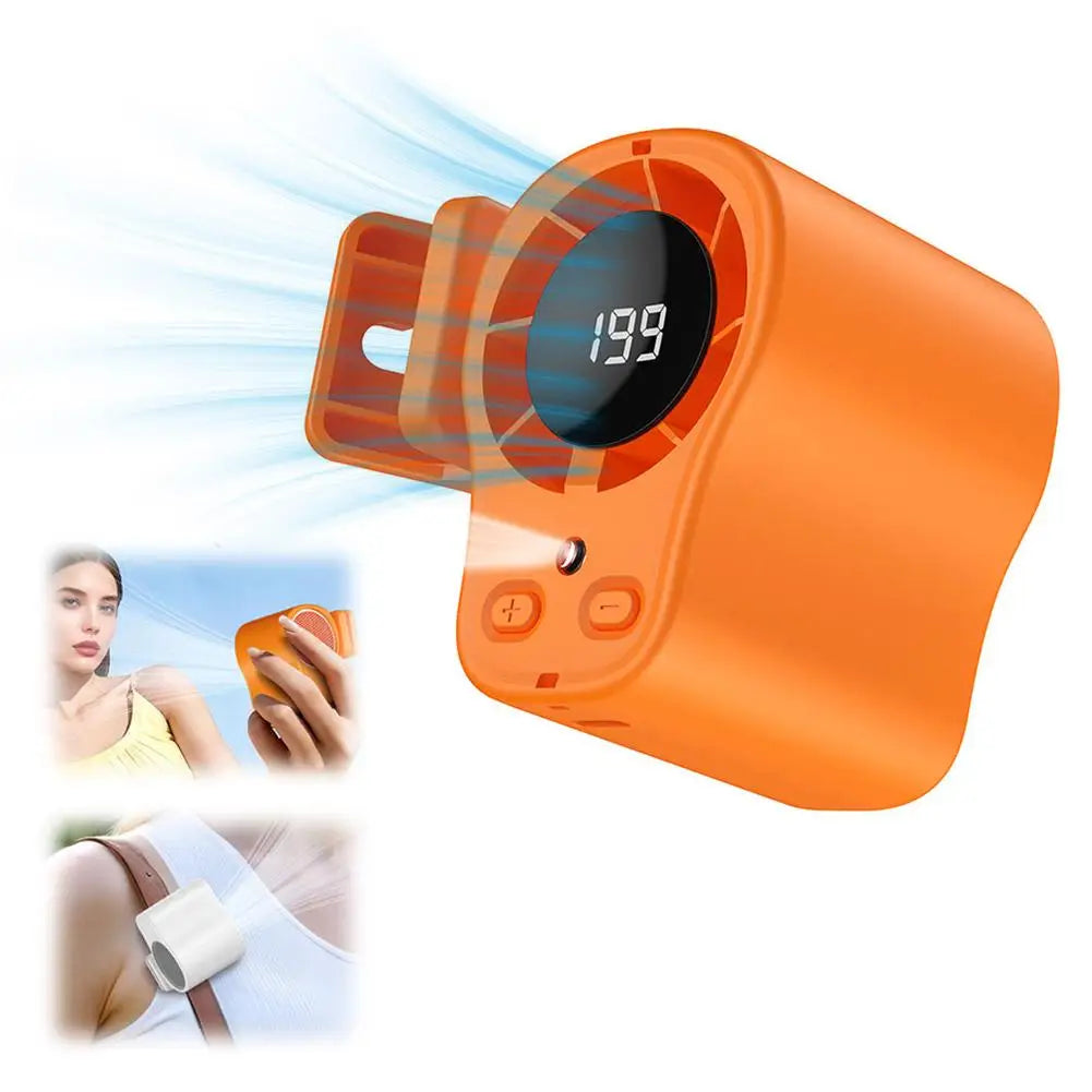 Semiconductor Cooling Car Fan USB Rechargeable Clip on Portable Desk Fans with LED Display 360 Rotation Quiet for Car Camping