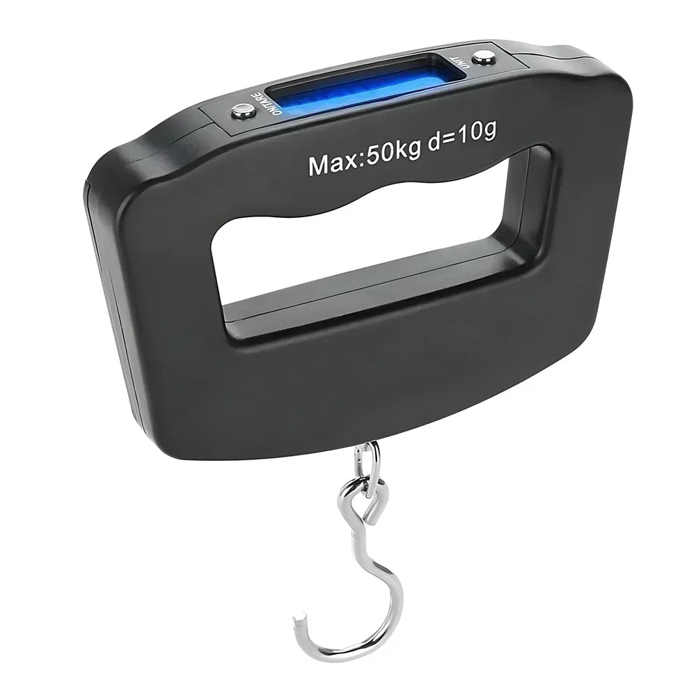 50kg/110lb Portable Scale LCD Digital Luggage Suitcase Scale Handled Travel Baggage Bag Fish Weighting Hook Hanging Scales