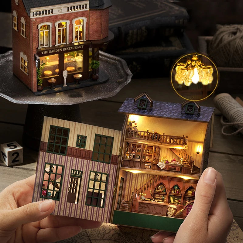 DIY Wooden Doll Houses Mini Assembly Handmade Small House Creative Scene Decoration DollHouse For Toys Birthday Gifts