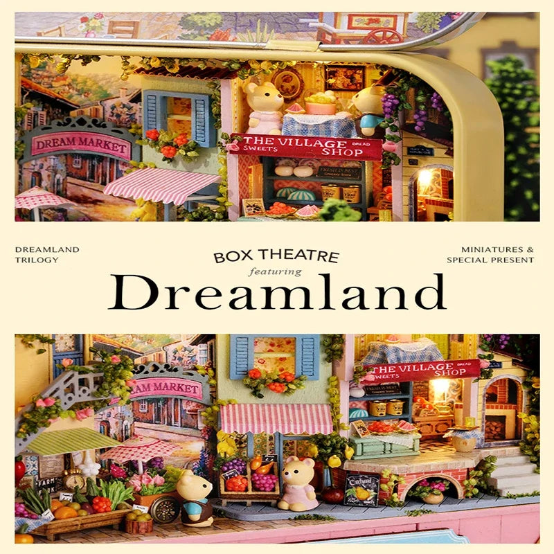 DIY Wood DollHouses Handmade Funny Box Theatre Miniature Box Cute Doll Houses 3D Puzzle Assembly Kits Birthday Gift Wooden Toys