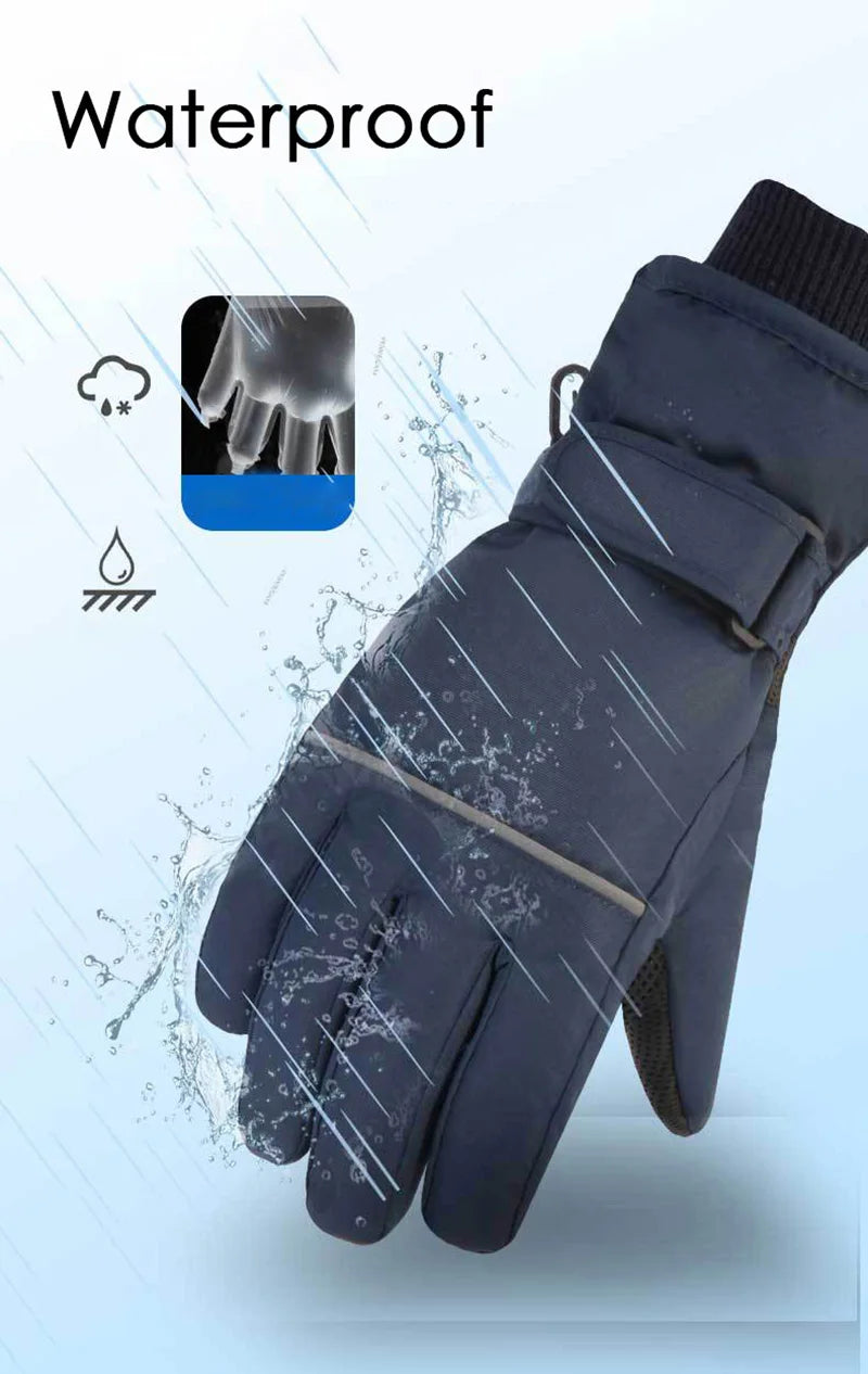 2025 Children Ski Gloves Keep Finger Warm Waterproof Thicken Mittens Winter Snowboard Snow Kids Gloves for Boys Girl Accessories