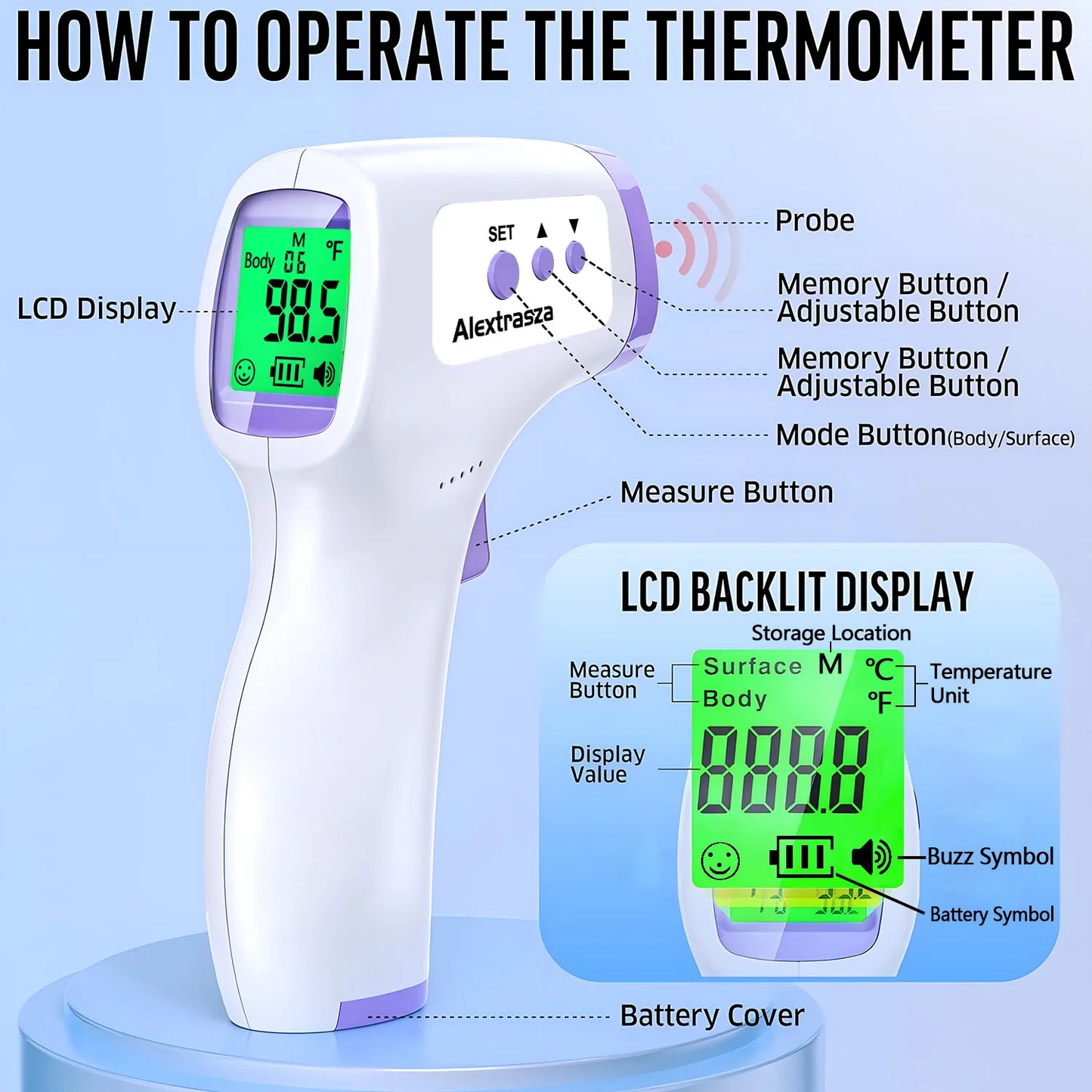 Forehead Digital Thermometer Non Contact Infrared Medical Thermometer Body Temperature Fever Measure Tool For Baby Adults