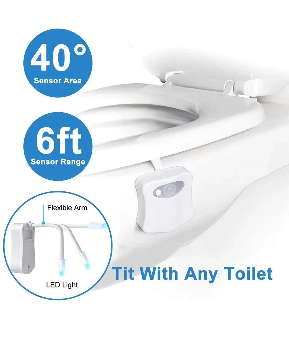 HOMEFISH Wireless Motion Sensor LED Night Light RGB 8 Colors Toilet Bathroom Atmosphere Colorful Lamp Sensor LED Night Lights