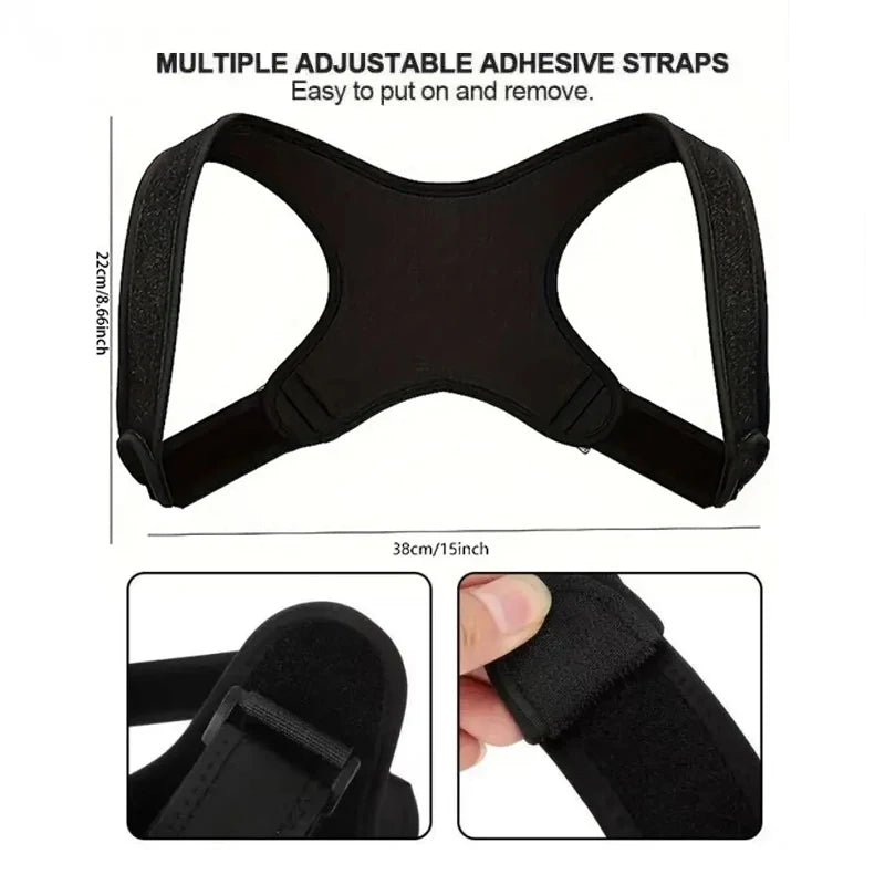 Adjustable Posture Corrector Back Support Belt- Breathable Non-Slip Ergonomic Support for Improved Posture Suitable for Sitting