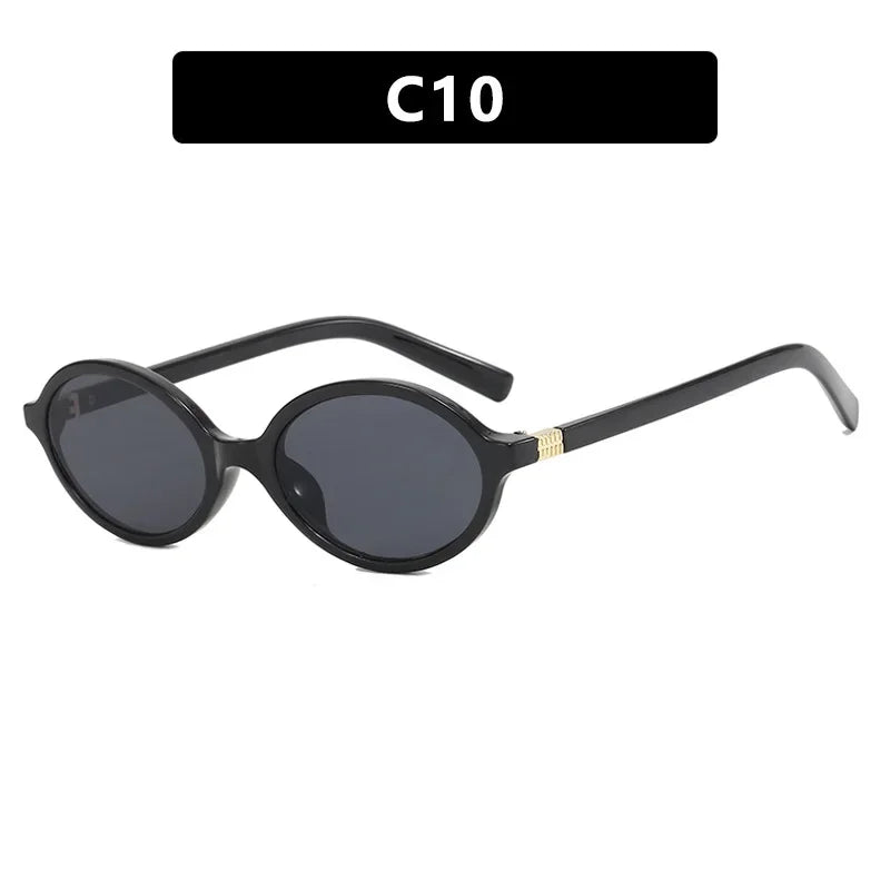 Vintage Oval Sunglasses NEW Women Luxury Brand Designer Small Oval Anti Blue Light Glasses Retro Fashion Men Leopard Eyegalsses
