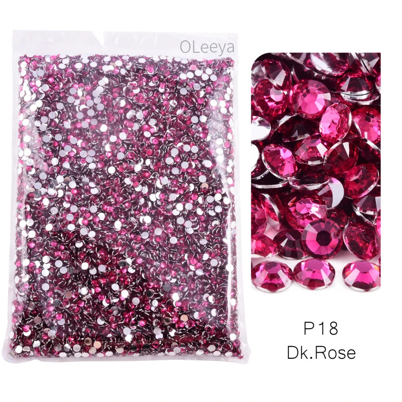 Oleeya Wholesale Flatback Silver bottom Resin Cтразы Non hotfix Rhinestones in Big Package Glitter Crystals and Strass For 네일파츠