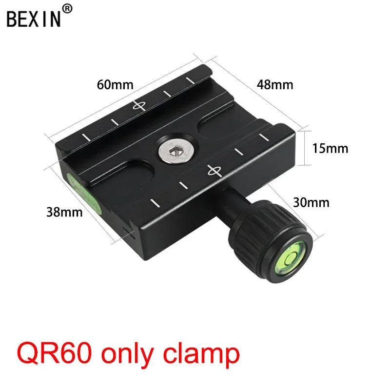 QR60 Camera quick releas clamp tripod clamp dslr camera clamp mount camera adapter for arca swiss camera with quick shot plate