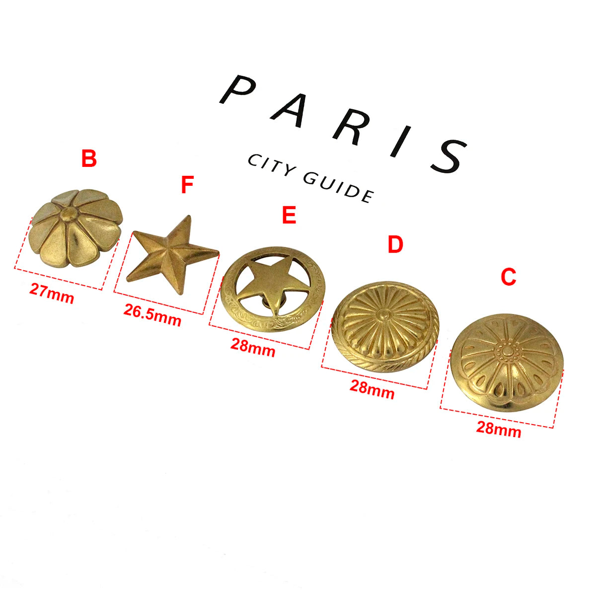 1pcs Brass Screwback Conchos Rivets Flower Star Decorative Buttons for Leather Craft Wallet Bag Saddle Belt Decor