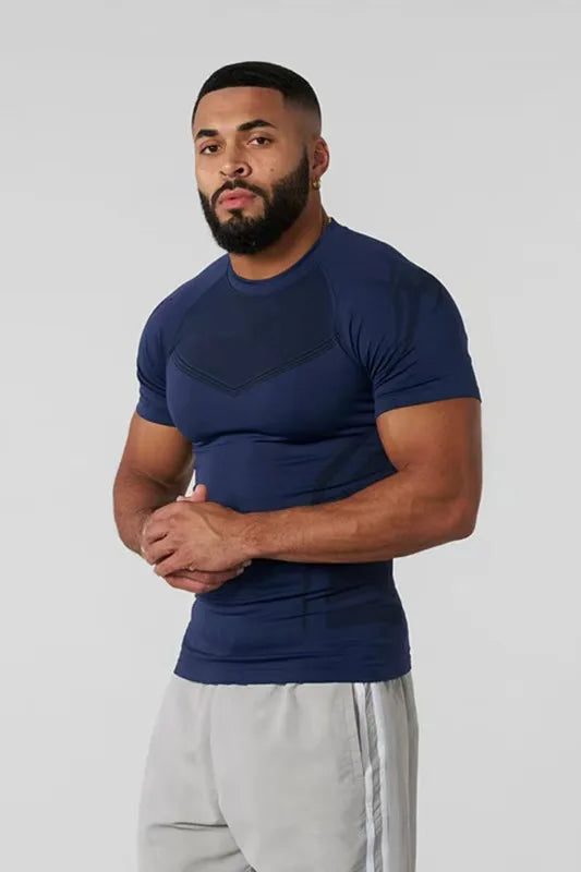 Men's Compression Short Sleeve T-Shirt Tribal Print Workout Tops Breathable Quick Dry Athletic Base Layer for Gym Training Bodyb