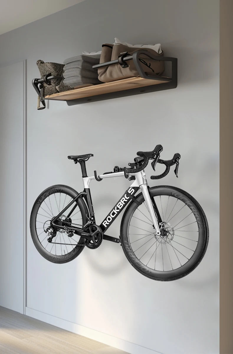 ROCKBROS Bike Rack Wall Mount Garage Home Adjustable Bicyle Rack Horizontal Bike Hook Thickened Reinforced MTB Road Bike Holder