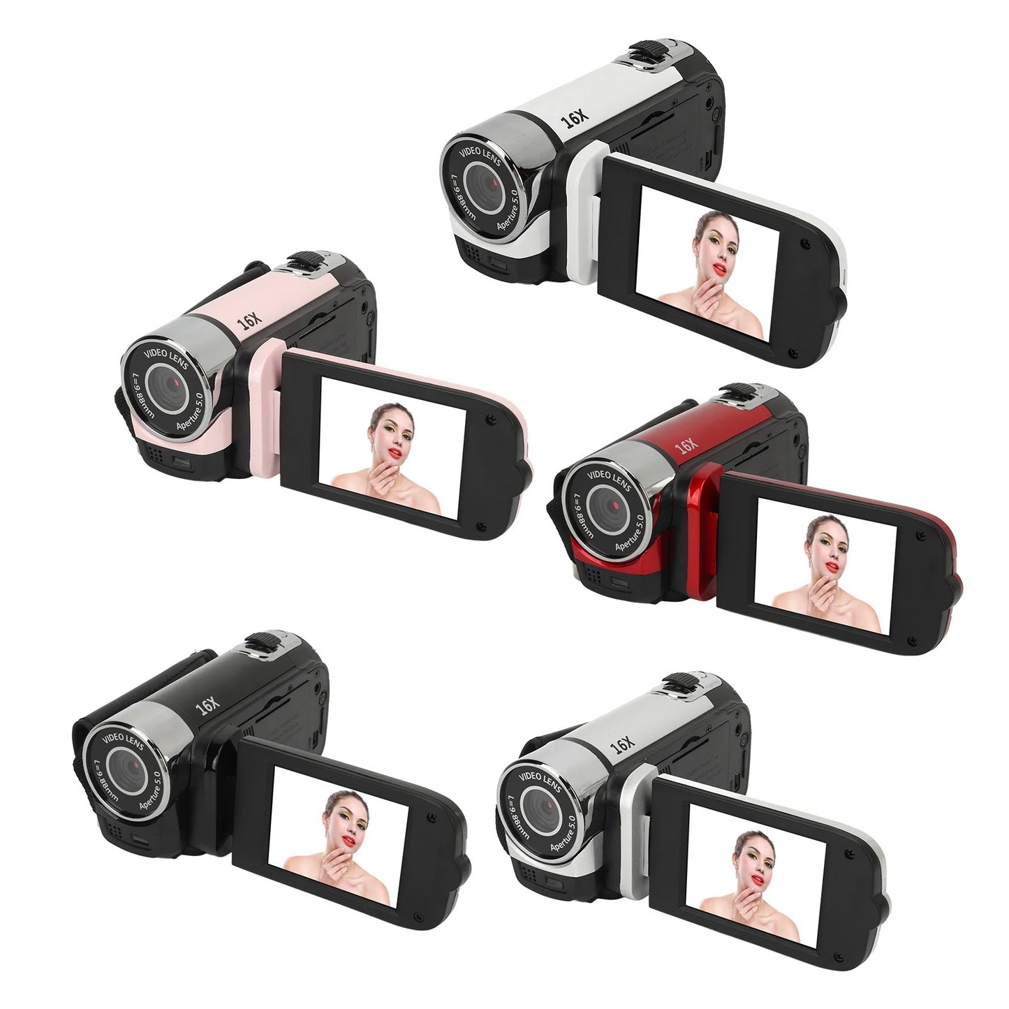 D90 1080P 16MP Digital Camera 2.4 Inch Rotatable Screen Camcorder 16X Zoom HD Video Recorder with Fill Light HD Video Camcorder