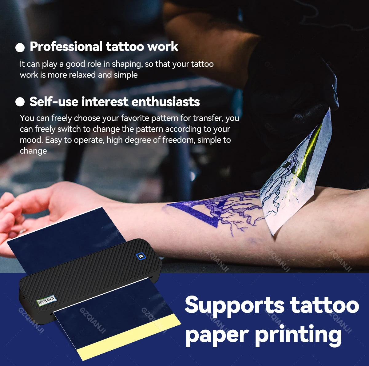 A4 Printer Portable USB Bluetooth Wireless Thermal Tattoo Transfer Maker with Paper Case Support Mobile Smartphone Android Print